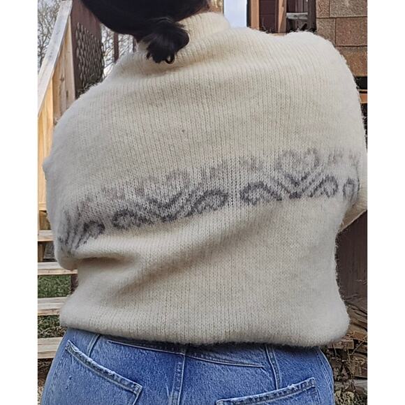 Samband of Iceland Womens Vtg 80s Ski Cabin Fair Isle Nordic Wool Zip Jacket M - Picture 3 of 12